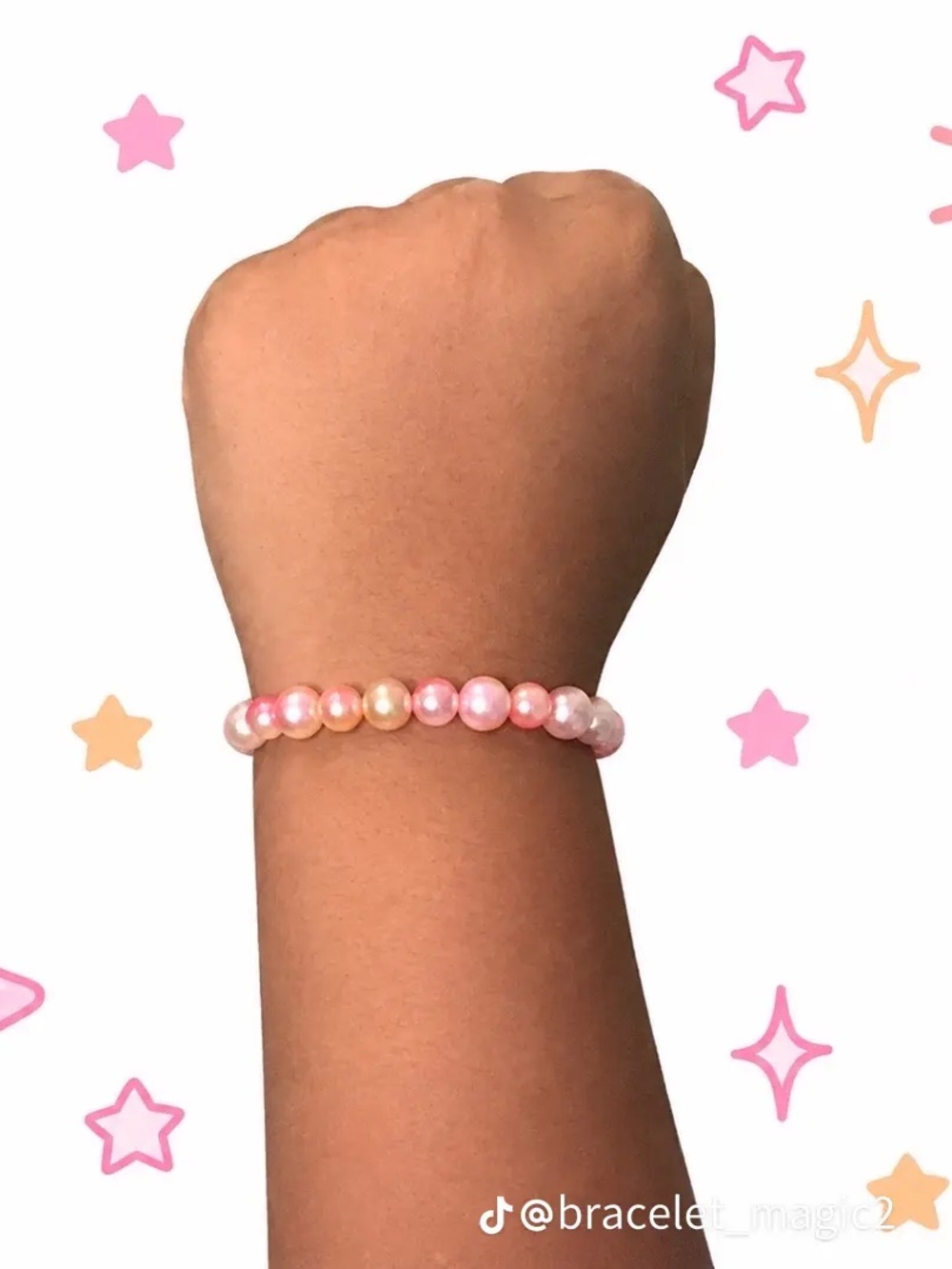 Kids Pink Pearl Beaded Bracelet